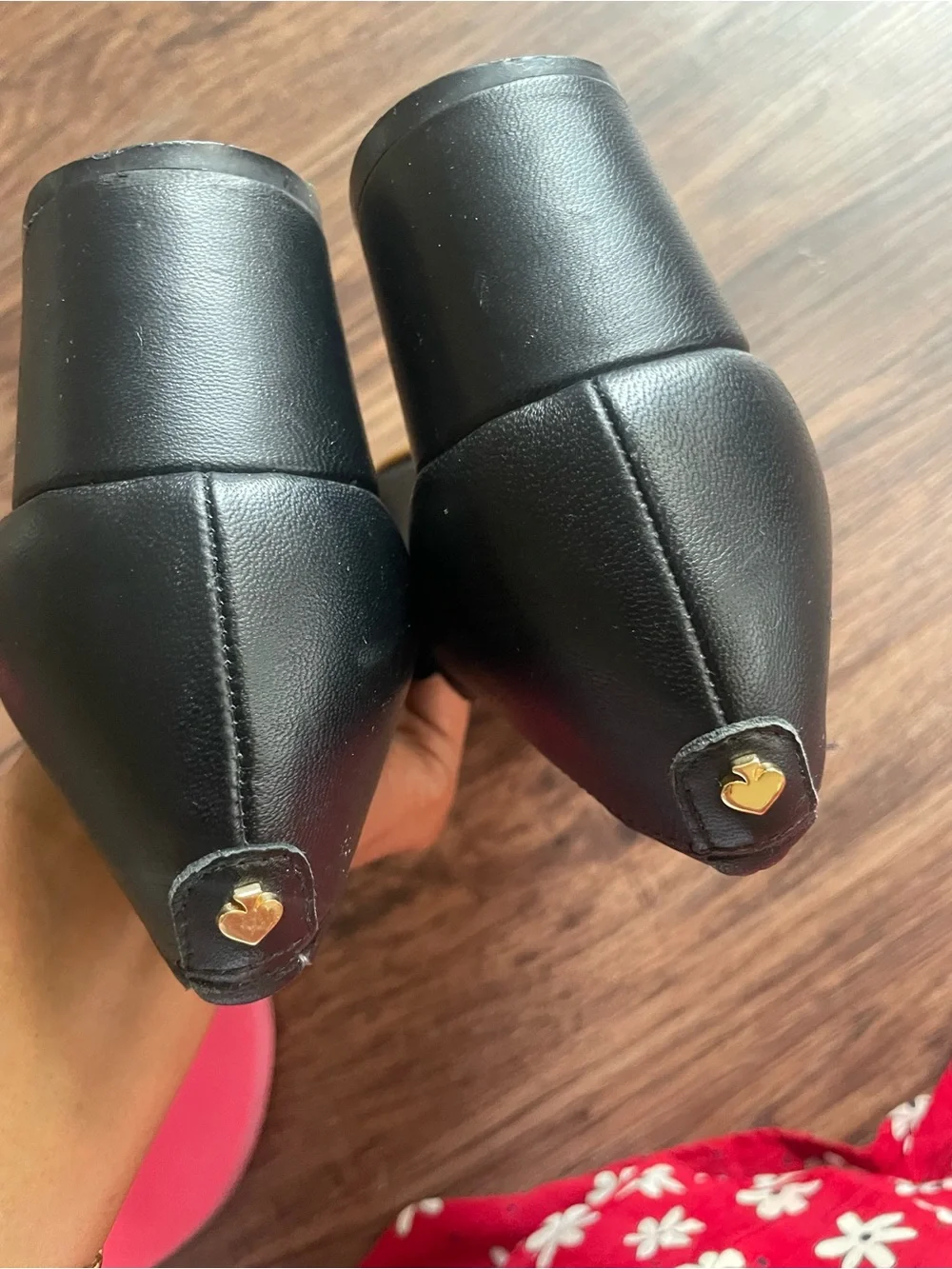 kate spade Black Scallop-Edge Bow Ballet Flats